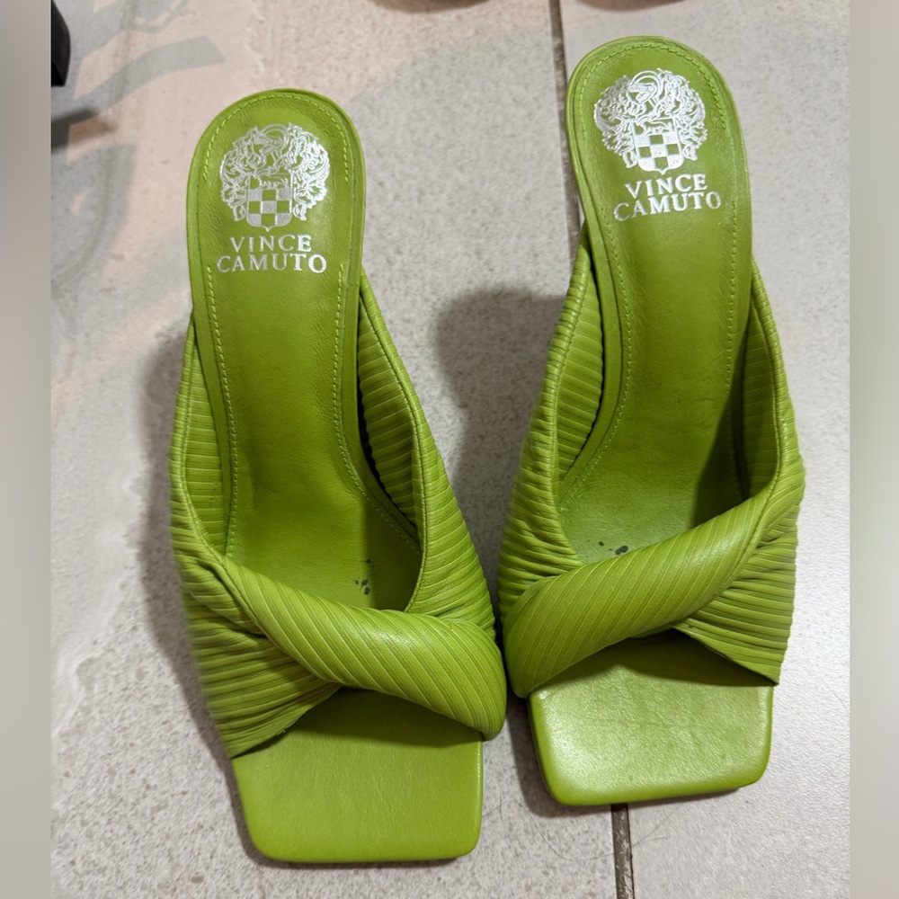 Vince Camuto Lime Green Slide Heels